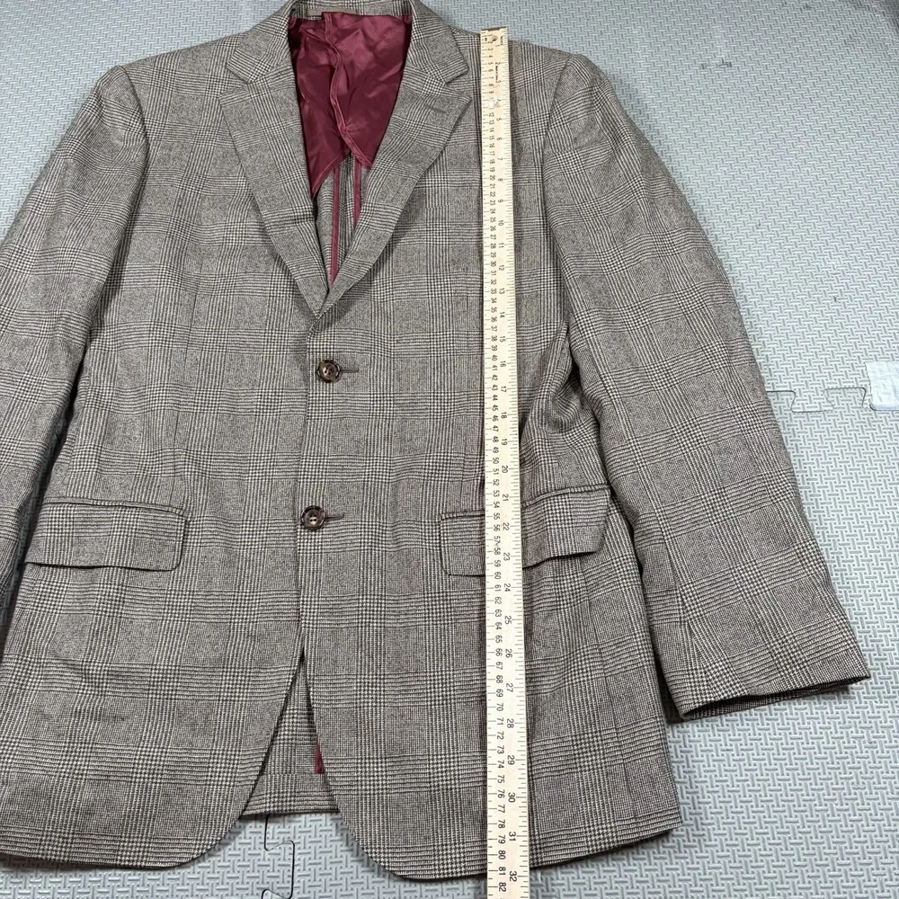 Suit Supply Windowpane Houndstooth Cashmere Wool Blend Unstructured Blazer 40L